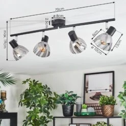 Saire Deckenleuchte Chrom, Schwarz, 4-flammig -Lampe Verkäufe saire deckenleuchte h9008484 3