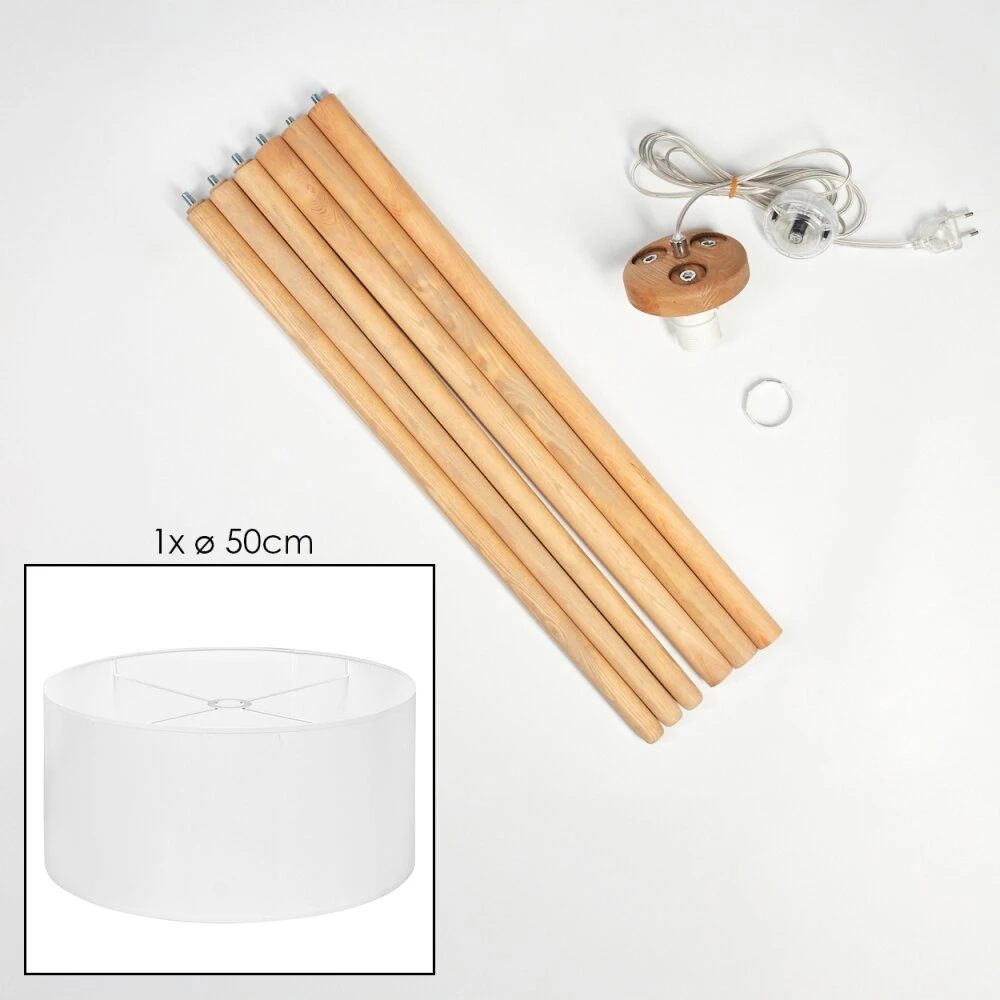 Saladillo Stehleuchte 50 Cm Naturfarben, Weiß, 1-flammig 6 Saladillo Stehleuchte 50 Cm Naturfarben, Weiß, 1-flammig – Bild 4