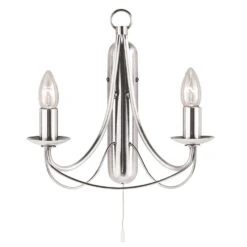 Searchlight MAYPOLE Wandleuchte Silber, 2-flammig