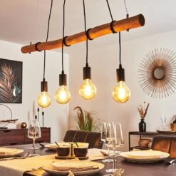 Seegaard Pendelleuchte Holz Hell, Schwarz, 4-flammig -Lampe Verkäufe seegaard pendelleuchte h3013953 10