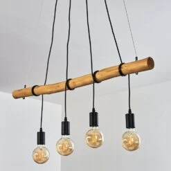 Seegaard Pendelleuchte Holz Hell, Schwarz, 4-flammig -Lampe Verkäufe seegaard pendelleuchte h3013953 7