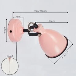Selki Wandleuchte Pink, Schwarz, 1-flammig -Lampe Verkäufe selki wandleuchte h3018880 3