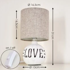 Seon LOVE Tischleuchte Weiß, 1-flammig -Lampe Verkäufe seon love tischleuchte h3284612 do1 1