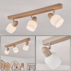 Sivol Deckenleuchte Nickel-Matt, Sandfarben, 3-flammig