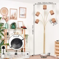 Soungou Stehleuchte 15 Cm Messing, Schwarz, Weiß, 5-flammig -Lampe Verkäufe soungou stehleuchte 15 cm h3936412 3