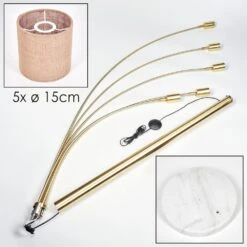 Soungou Stehleuchte 15 Cm Messing, Schwarz, Weiß, 5-flammig -Lampe Verkäufe soungou stehleuchte 15 cm h3936412 4