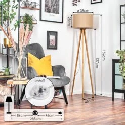 Soungou Stehleuchte 38 Cm Naturfarben, Weiß, 1-flammig -Lampe Verkäufe soungou stehleuchte 38 cm h3893555 3