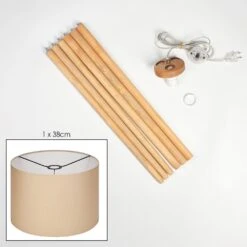 Soungou Stehleuchte 38 Cm Naturfarben, Weiß, 1-flammig -Lampe Verkäufe soungou stehleuchte 38 cm h3893555 4