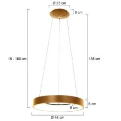 Steinhauer Ringlede Pendelleuchte Gold, Weiß, 1-flammig -Lampe Verkäufe steinhauer ringlede pendelleuchte 2695go 5