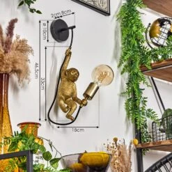 Suardi Wandleuchte Gold, Schwarz, 1-flammig -Lampe Verkäufe suardi wandleuchte h3589700 3