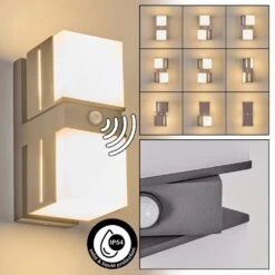 Swanek Außenwandleuchte LED Anthrazit, 2-flammig, Bewegungsmelder