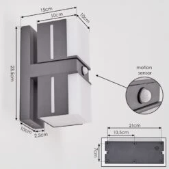 Swanek Außenwandleuchte LED Anthrazit, 2-flammig, Bewegungsmelder -Lampe Verkäufe swanek aussenwandleuchte h3813539 3