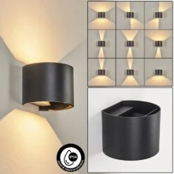 Tamarin Außenwandleuchte LED Schwarz, 2-flammig