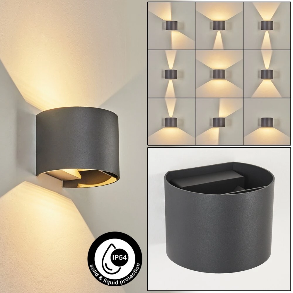 Tamarin Außenwandleuchte LED Anthrazit, 2-flammig 3 Tamarin Außenwandleuchte LED Anthrazit, 2-flammig