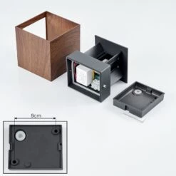 Tamarin Wandleuchte LED Anthrazit, Braun, Holzoptik, 1-flammig -Lampe Verkäufe tamarin wandleuchte h3581520 4