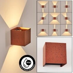 Tamarin Wandleuchte LED Rostfarben, Schwarz, 1-flammig