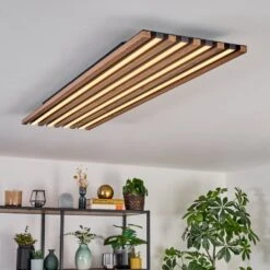 Tandragee Deckenleuchte LED Holzoptik, Schwarz, 1-flammig, Fernbedienung -Lampe Verkäufe tandragee deckenleuchte h3837825 10