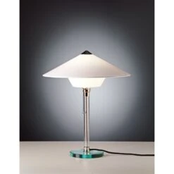 Tecnolumen Wagenfeld WG 28 Tischleuchte Nickel-Matt, Transparent, Klar, 1-flammig -Lampe Verkäufe tecnolumen wagenfeld wg 28 tischleuchte wg 28 2