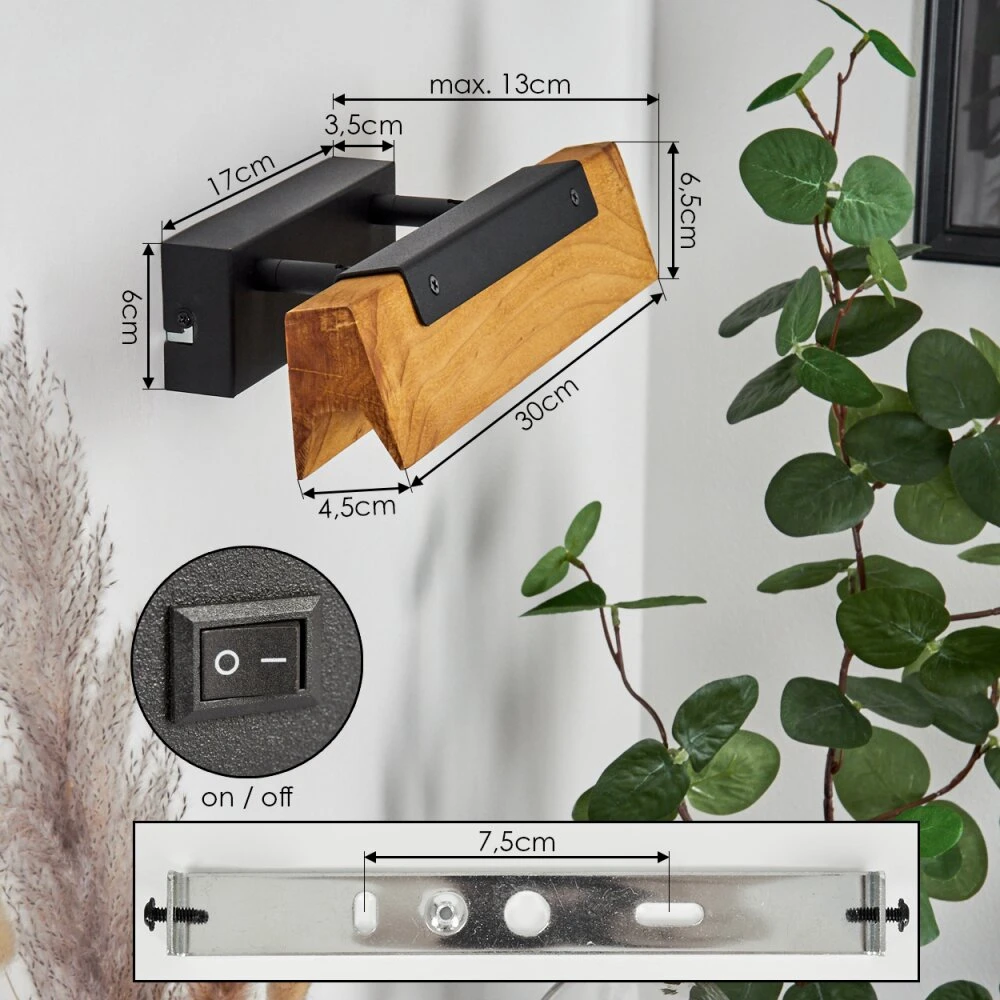 Teira Wandleuchte LED Schwarz, 1-flammig 6 Teira Wandleuchte LED Schwarz, 1-flammig – Bild 4