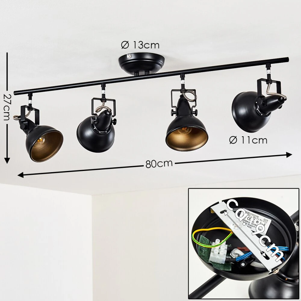 Tina Deckenleuchte Schwarz, 4-flammig 4 Tina Deckenleuchte Schwarz, 4-flammig – Bild 2