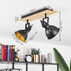 Tina Deckenleuchte Naturfarben, Schwarz, 2-flammig -Lampe Verkäufe tina deckenleuchte h3581100 3
