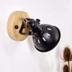 Tina Wandleuchte Holz Dunkel, Schwarz, 1-flammig -Lampe Verkäufe tina wandleuchte h3016596 13