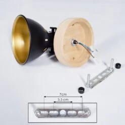 Tina Wandleuchte Holz Dunkel, Schwarz, 1-flammig -Lampe Verkäufe tina wandleuchte h3016596 4