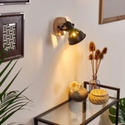 Tina Wandleuchte Holz Dunkel, Schwarz, 1-flammig -Lampe Verkäufe tina wandleuchte h3016596 6