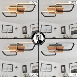 Tiutiella Deckenleuchte LED Braun, Holzoptik, Schwarz, 1-flammig -Lampe Verkäufe tiutiella deckenleuchte h3673287 1