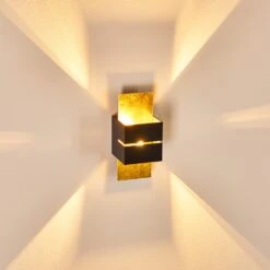 Tora Wandleuchte Schwarz-Gold, 1-flammig -Lampe Verkäufe tora wandleuchte h3013250 do4 12