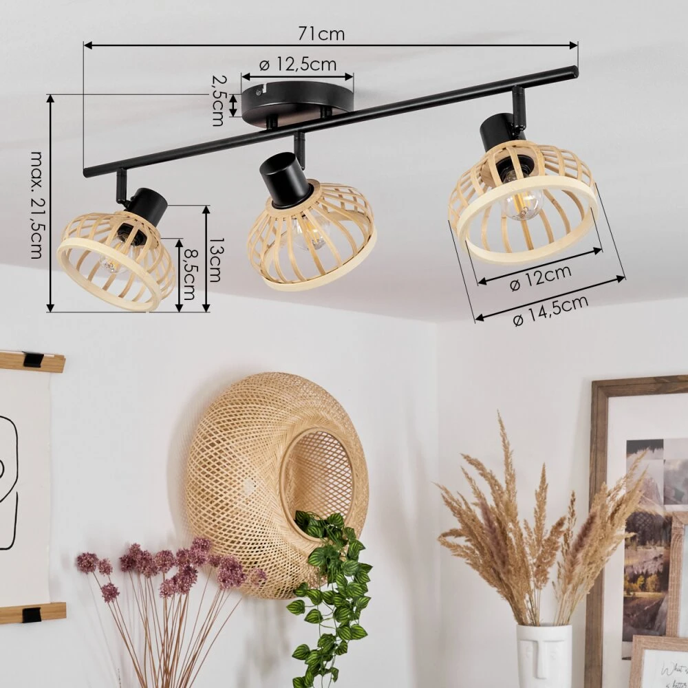 Totui Deckenleuchte Schwarz, 3-flammig 6 Totui Deckenleuchte Schwarz, 3-flammig – Bild 4