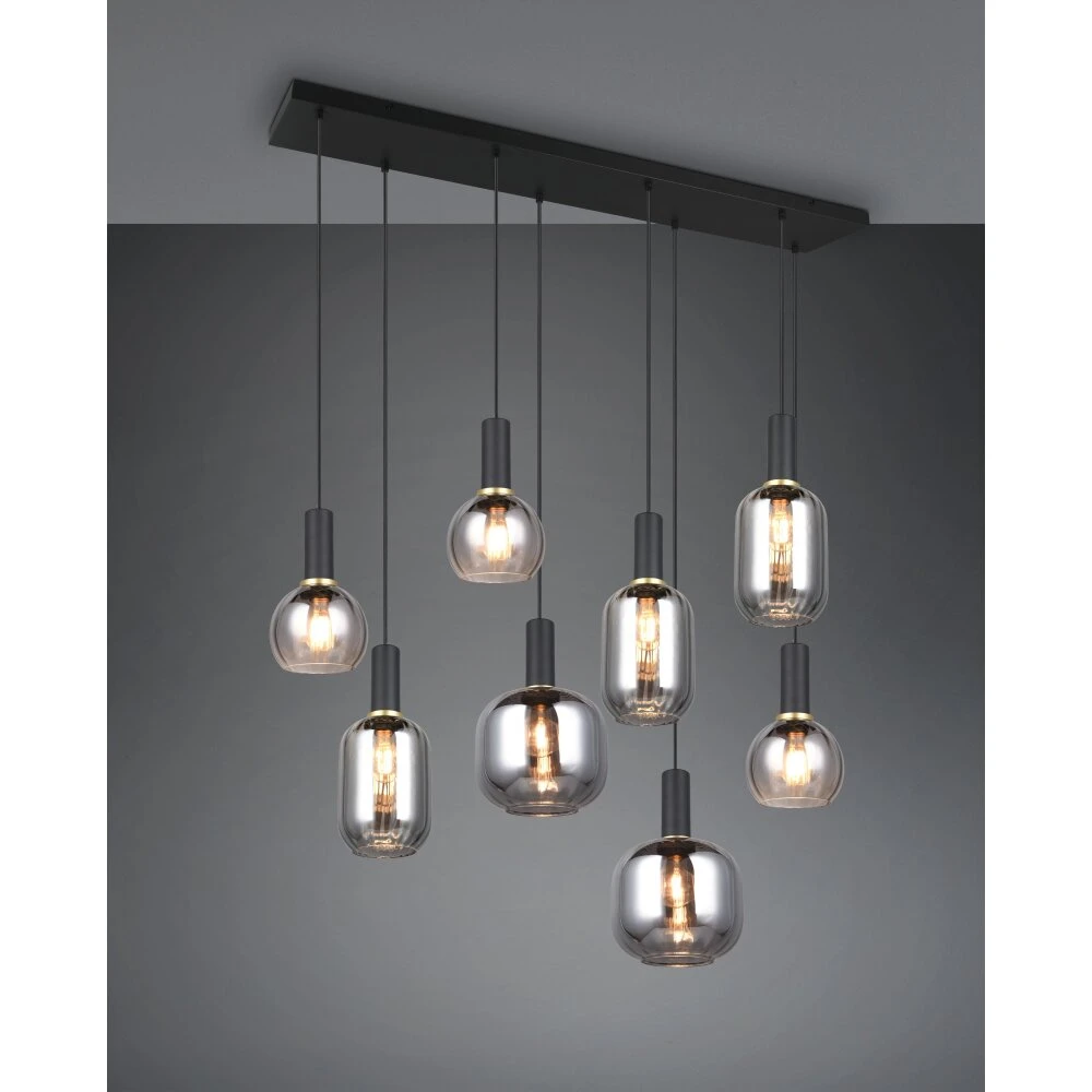 Trio Diva Pendelleuchte Schwarz, 8-flammig 3 Trio Diva Pendelleuchte Schwarz, 8-flammig