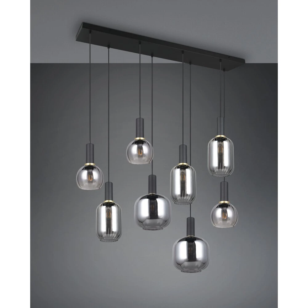 Trio Diva Pendelleuchte Schwarz, 8-flammig 7 Trio Diva Pendelleuchte Schwarz, 8-flammig – Bild 5