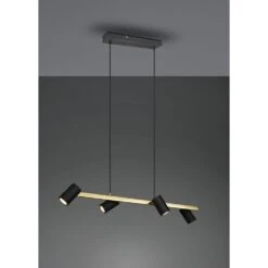 Trio Leuchten Marley Pendelleuchte Schwarz-Gold, 4-flammig