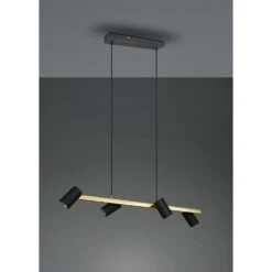 Trio Leuchten Marley Pendelleuchte Schwarz-Gold, 4-flammig -Lampe Verkäufe trio leuchten marley pendelleuchte 302400480 11