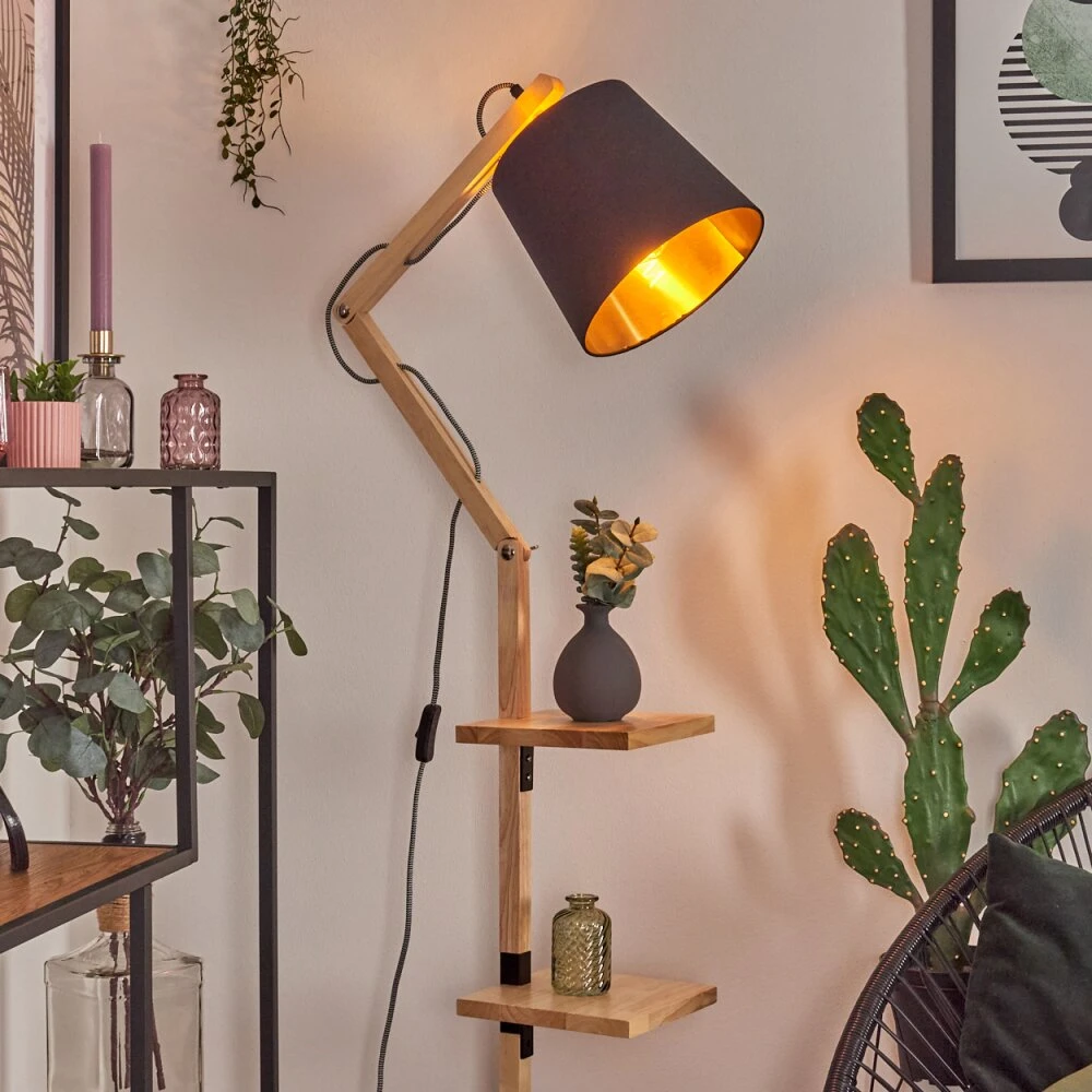 Tukchor Stehleuchte Naturfarben, Schwarz, 1-flammig 11 Tukchor Stehleuchte Naturfarben, Schwarz, 1-flammig – Bild 9