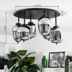 Verbania Deckenleuchte Schwarz, 6-flammig -Lampe Verkäufe verbania deckenleuchte h3613023 3