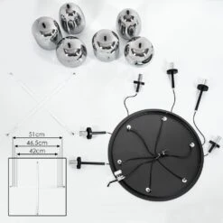 Verbania Deckenleuchte Schwarz, 6-flammig -Lampe Verkäufe verbania deckenleuchte h3613023 4