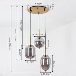 Verbania Pendelleuchte Messing, 3-flammig -Lampe Verkäufe verbania pendelleuchte h3422076 3