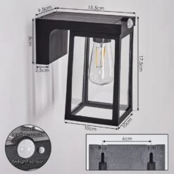Verup Außenwandleuchte LED Schwarz, 1-flammig, Bewegungsmelder -Lampe Verkäufe verup aussenwandleuchte h3813829 3