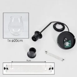 Vevino Hängeleuchte Glas 20cm Klar, 1-flammig -Lampe Verkäufe vevino haengeleuchte glas 20cm h3707425 4