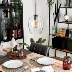 Vevino Hängeleuchte Glas 20cm Klar, 1-flammig -Lampe Verkäufe vevino haengeleuchte glas 20cm h3707425 9