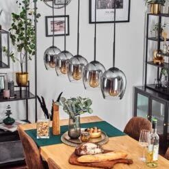 Vevino Pendelleuchte Glas 15cm Chrom, Klar, 5-flammig -Lampe Verkäufe vevino pendelleuchte glas 15cm h3782934 13