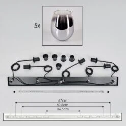 Vevino Pendelleuchte Glas 15cm Chrom, Klar, 5-flammig -Lampe Verkäufe vevino pendelleuchte glas 15cm h3782934 4