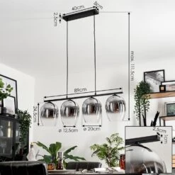 Vevino Pendelleuchte Glas 20 Cm Klar, Rauchfarben, 4-flammig -Lampe Verkäufe vevino pendelleuchte glas 20 cm h3707289 3