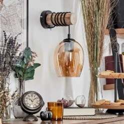 Vevino Wandleuchte Glas 15 Cm Naturfarben, Schwarz, 1-flammig -Lampe Verkäufe vevino wandleuchte glas 15 cm h3796221 11