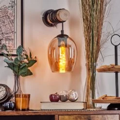 Vevino Wandleuchte Glas 15 Cm Naturfarben, Schwarz, 1-flammig -Lampe Verkäufe vevino wandleuchte glas 15 cm h3796221 6