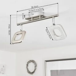 Villenauxe Deckenleuchte LED Chrom, Nickel-Matt, 2-flammig -Lampe Verkäufe villenauxe deckenleuchte h3651094 3