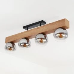 Vouhet Deckenleuchte Braun, Holzoptik, Schwarz, 4-flammig -Lampe Verkäufe vouhet deckenleuchte h3615744 7