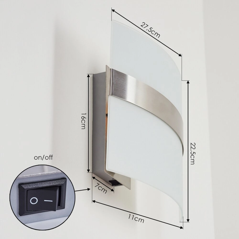 Wandlampe Avellino Chrom, Chrom Gebürstet, 1-flammig 6 Wandlampe Avellino Chrom, Chrom Gebürstet, 1-flammig – Bild 4